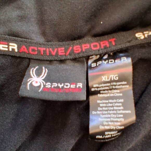 Spyder 1/4 Zip Active Prow=B Shirt Men XL Black Long Sleeve Pullover - Picture 5 of 5